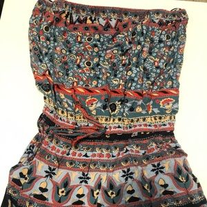 Pattern Strapless Romper